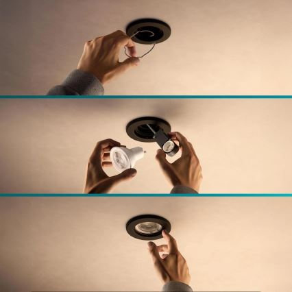 Philips - LED RGBW stmievateľné podhľadové svietidlo PERIDOT 1xGU10/6W/230V čierne + diaľkové ovládanie