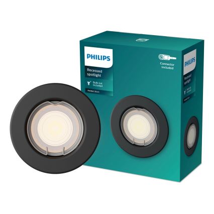 Philips - LED RGBW stmievateľné podhľadové svietidlo PERIDOT 1xGU10/6W/230V čierne + diaľkové ovládanie
