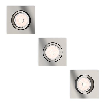 Philips - LED RGBW stmievateľné zapustené stropné svietidlo DONEGAL 3xGU10/4,8W/230V + diaľkové ovládanie