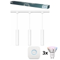Philips - LED RGBW stmievateľný luster na lanku pre lištový systém EASYLINK HUE 3xGU10/4,7W/230V 2200-6500K 1m biela + Hue bridge