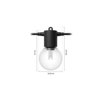 Philips - LED RGBW Stmievateľný vonkajší svetelný reťazec Hue FESTAVIA 10xLED 7m IP65