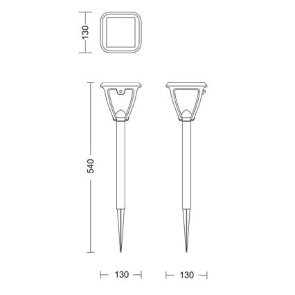 Philips - LED Solárna lampa VAPORA LED/1,5W/3,7V 1500 mAh IP44
