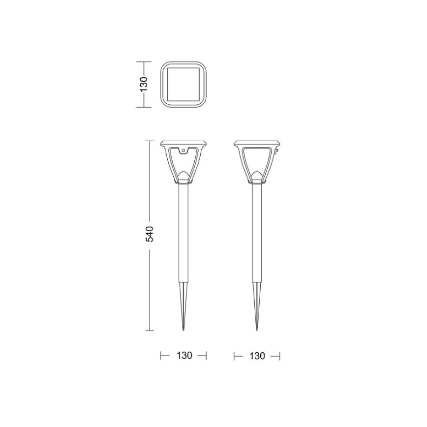 Philips - LED Solárna lampa VAPORA LED/1,5W/3,7V 1500 mAh IP44