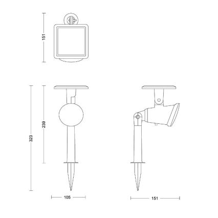 Philips - LED Solárne bodové svietidlo JIVIX LED/1,4W/3,7V IP44