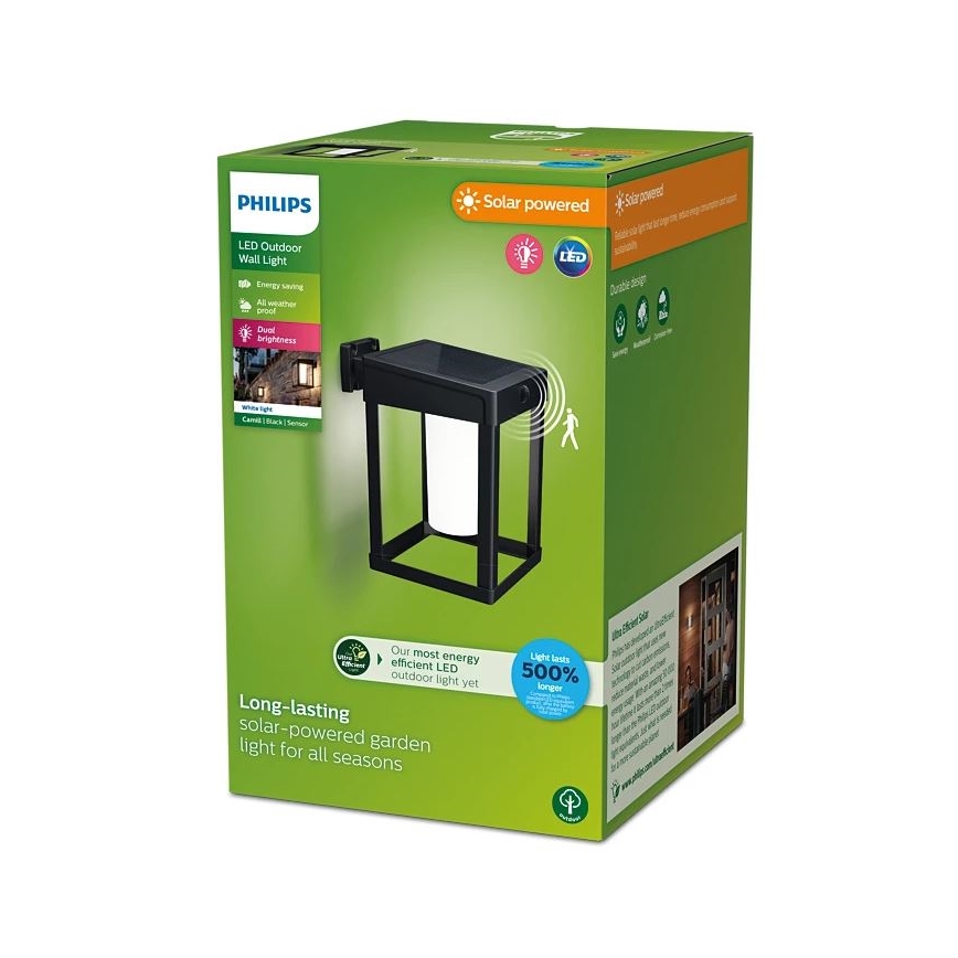 Philips - LED Solárne nástenné svietidlo so senzorom CAMILL LED/1,4W/3,7V IP44