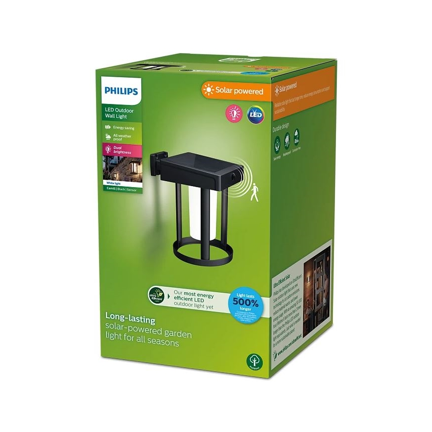 Philips - LED Solárne nástenné svietidlo so senzorom CAMILL LED/1,4W/3,7V IP44