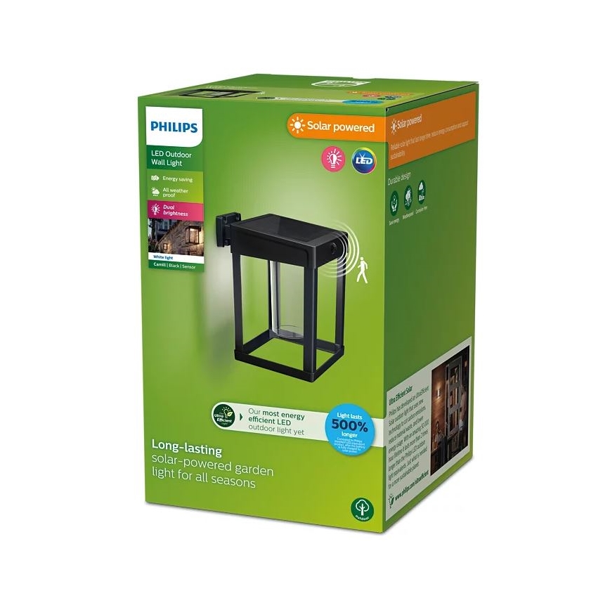 Philips - LED Solárne nástenné svietidlo so senzorom CAMILL LED/1,4W/3,7V IP44