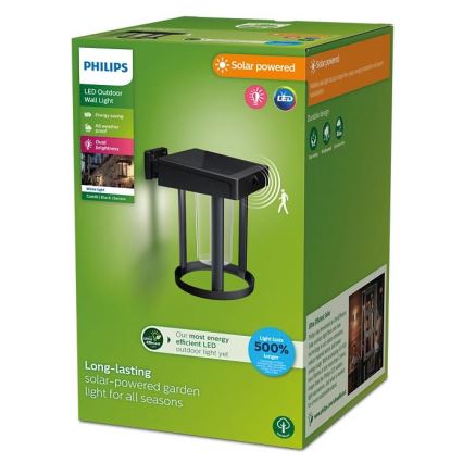 Philips - LED Solárne nástenné svietidlo so senzorom CAMILL LED/1,4W/3,7V IP44