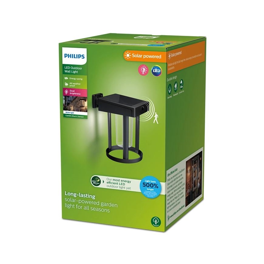 Philips - LED Solárne nástenné svietidlo so senzorom CAMILL LED/1,4W/3,7V IP44