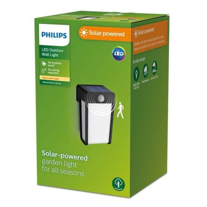 Philips - LED Solárne nástenné svietidlo so senzorom SHROUD LED/2,3W/3,7V IP44