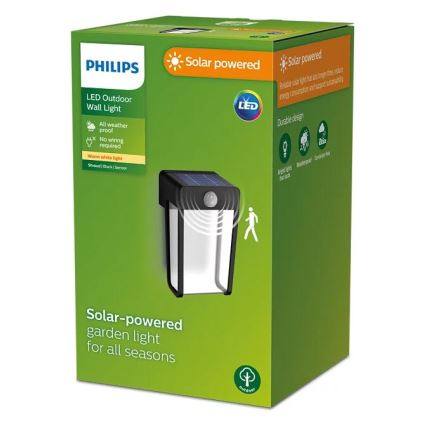 Philips - LED Solárne nástenné svietidlo so senzorom SHROUD LED/2,3W/3,7V IP44