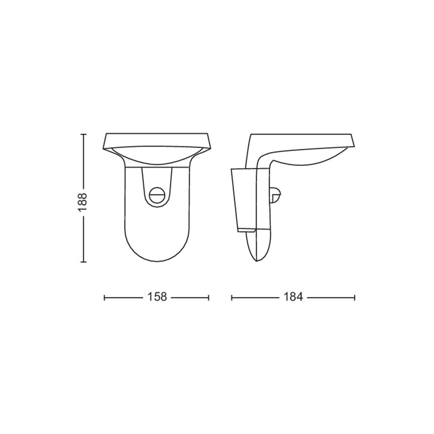 Philips - LED Solárne nástenné svietidlo so senzorom pohybu a súmraku LED/1,2W/4V 1800 mAh 3000K IP44