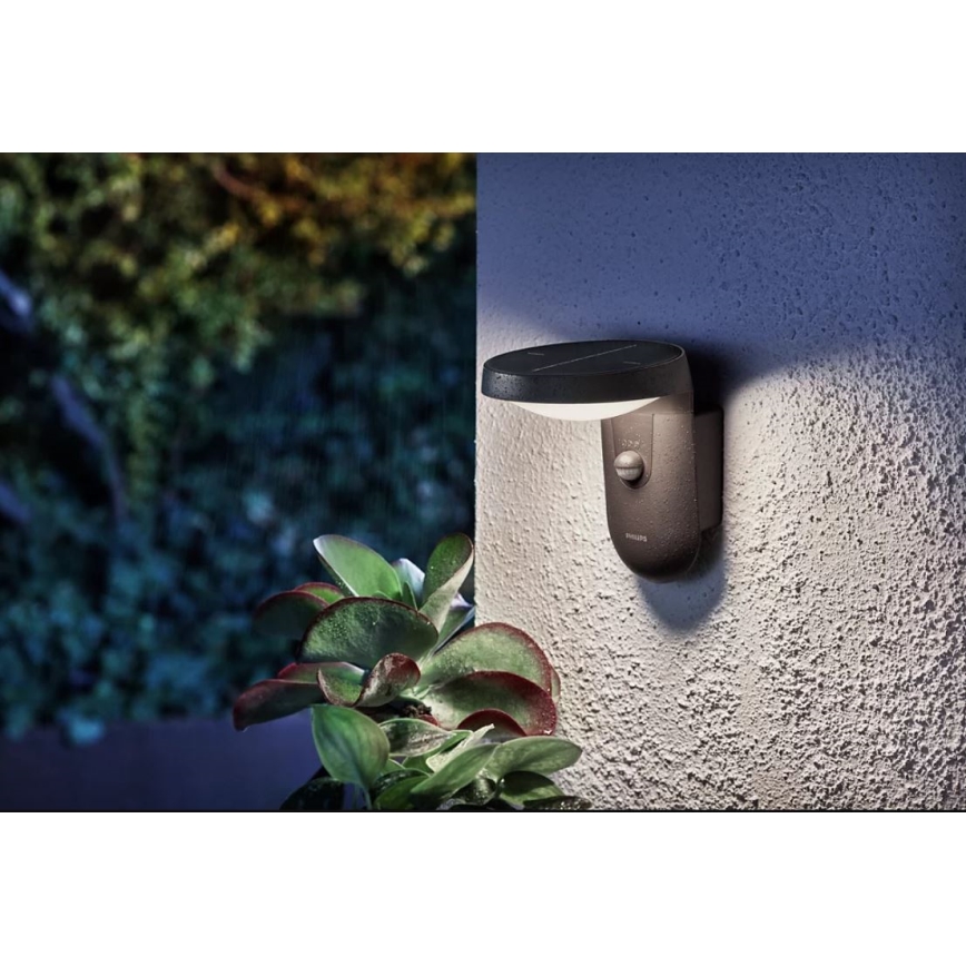 Philips - LED Solárne nástenné svietidlo so senzorom LED/1,2W/4V 1800 mAh 4000K IP44