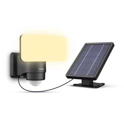 Philips - LED Solárne nástenné svietidlo so senzorom TYLUS LED/6W/3,7V 3000K IP44