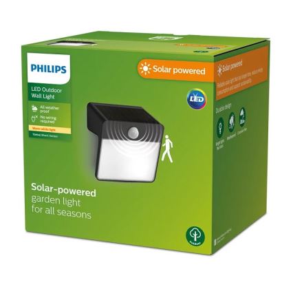 Philips - LED Solárne nástenné svietidlo so senzorom YARIXA LED/2,2W/3,7V IP44