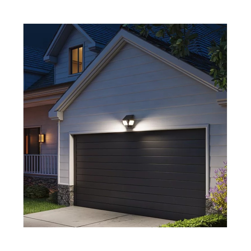 Philips - LED solárne nástenné svietidlo so senzorom ZYREN LED/24,5W/3,7V 2600 mAh 5000K IP65 čierne