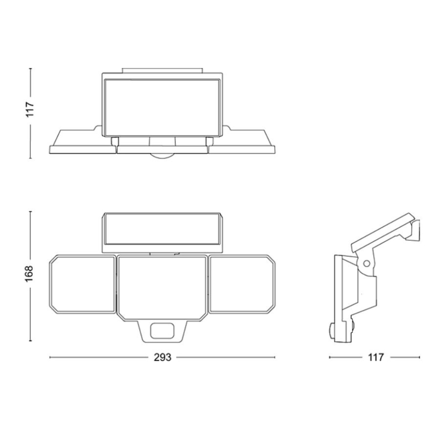 Philips -  LED Solárny nástenný reflektor so senzorom NYSIL 3xLED/8,7W/3,7V 2000 mAh IP65