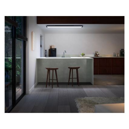 Philips - LED Stmievateľné stropné svietidlo Hue AURELLE LED/39W/230V 2200-6500K 120x30 cm čierna
