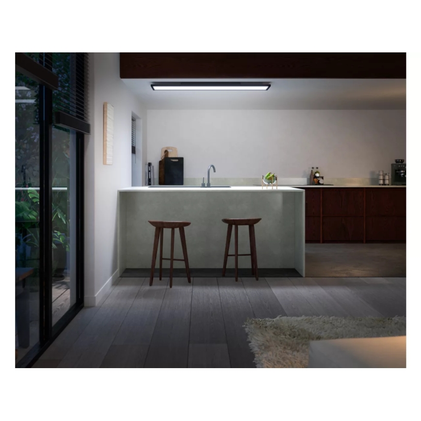 Philips - LED Stmievateľné stropné svietidlo Hue AURELLE LED/39W/230V 2200-6500K 120x30 cm čierna