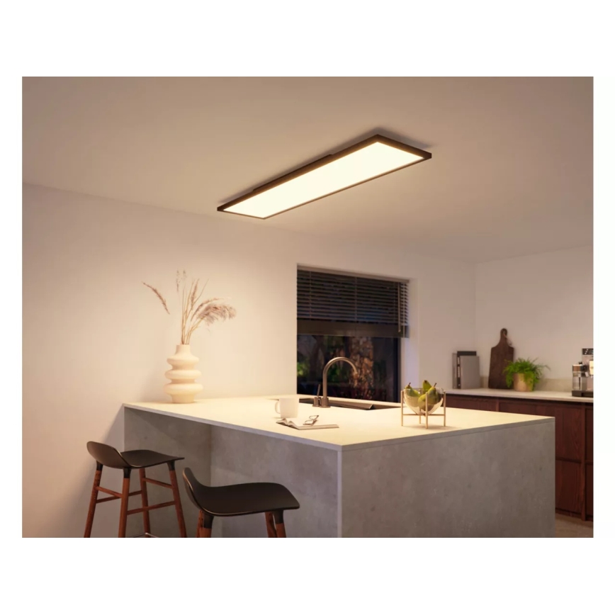 Philips - LED Stmievateľné stropné svietidlo Hue AURELLE LED/39W/230V 2200-6500K 120x30 cm čierna