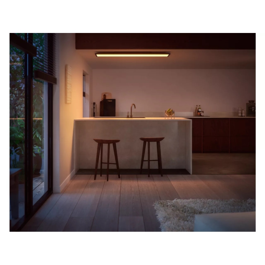 Philips - LED Stmievateľné stropné svietidlo Hue AURELLE LED/39W/230V 2200-6500K 120x30 cm čierna