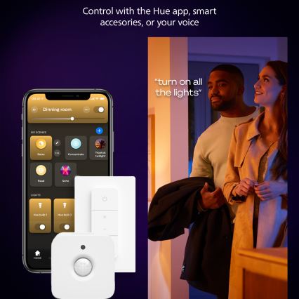 Philips - LED Stmievateľné stropné svietidlo Hue AURELLE LED/39W/230V 2200-6500K 120x30 cm čierna