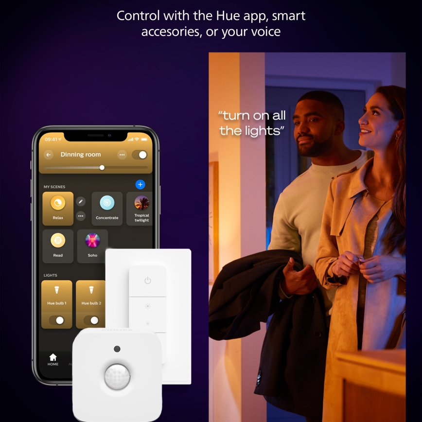 Philips - LED Stmievateľné stropné svietidlo Hue AURELLE LED/39W/230V 2200-6500K 120x30 cm čierna