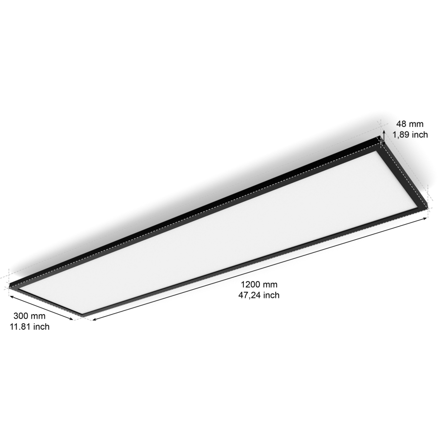 Philips - LED Stmievateľné stropné svietidlo Hue AURELLE LED/39W/230V 2200-6500K 120x30 cm čierna