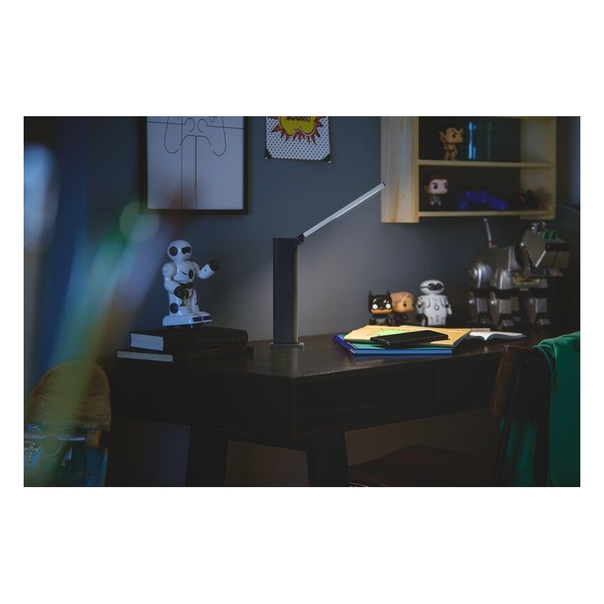 Philips - LED Stmievateľná dotyková stolná lampa AMBER LED/5W/5V čierna