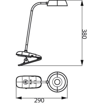 Philips - LED Stmievateľná lampa s klipom DONUTCLIP LED/3W/5V 1200 mAh CRI 90 biela