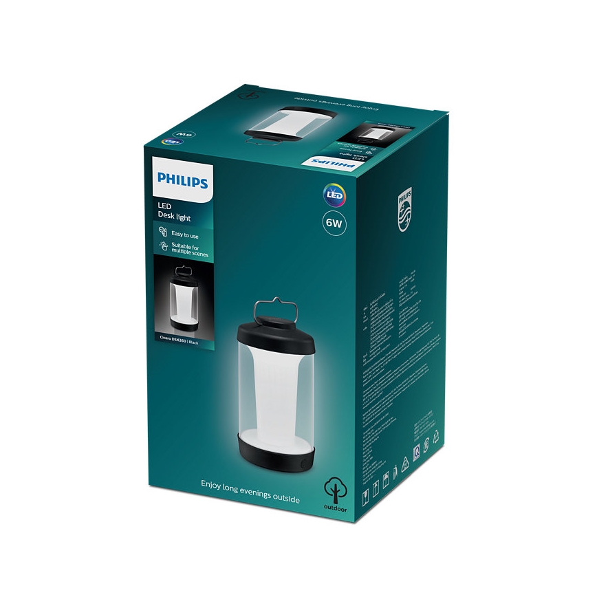 Philips - LED Stmievateľná prenosná lampa CICERO LED/6W/5V 4000 mAh IP54