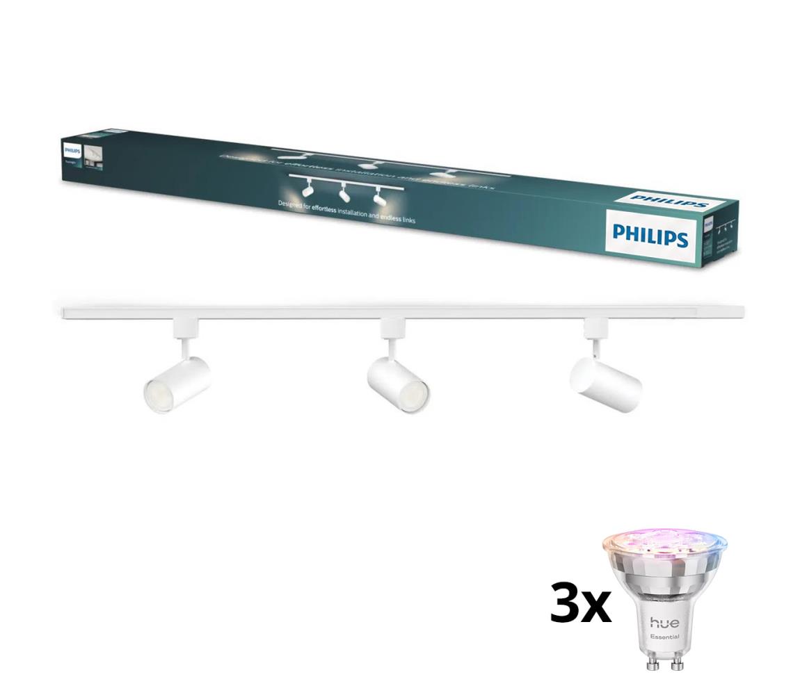 Philips-LED stmievateľné bodové svietidlo do lištového systému EASYLINK HUE 3xGU10/4,7 W/230 V 1 m biela P7612+3xP7029