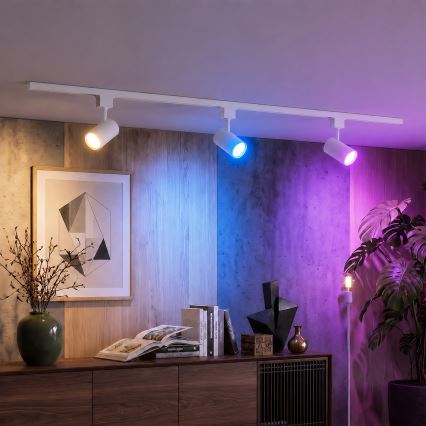 Philips - LED RGBW stmievateľné bodové svietidlo v lištovom systéme EASYLINK HUE 3xGU10/4,7W/230V 2200-6500K 1m biela + Hue bridge