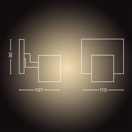 Philips - LED Stmievateľné bodové svietidlo Hue RUNNER 1xGU10/4,2W/230V 2200-6500K + diaľkové ovládanie biela