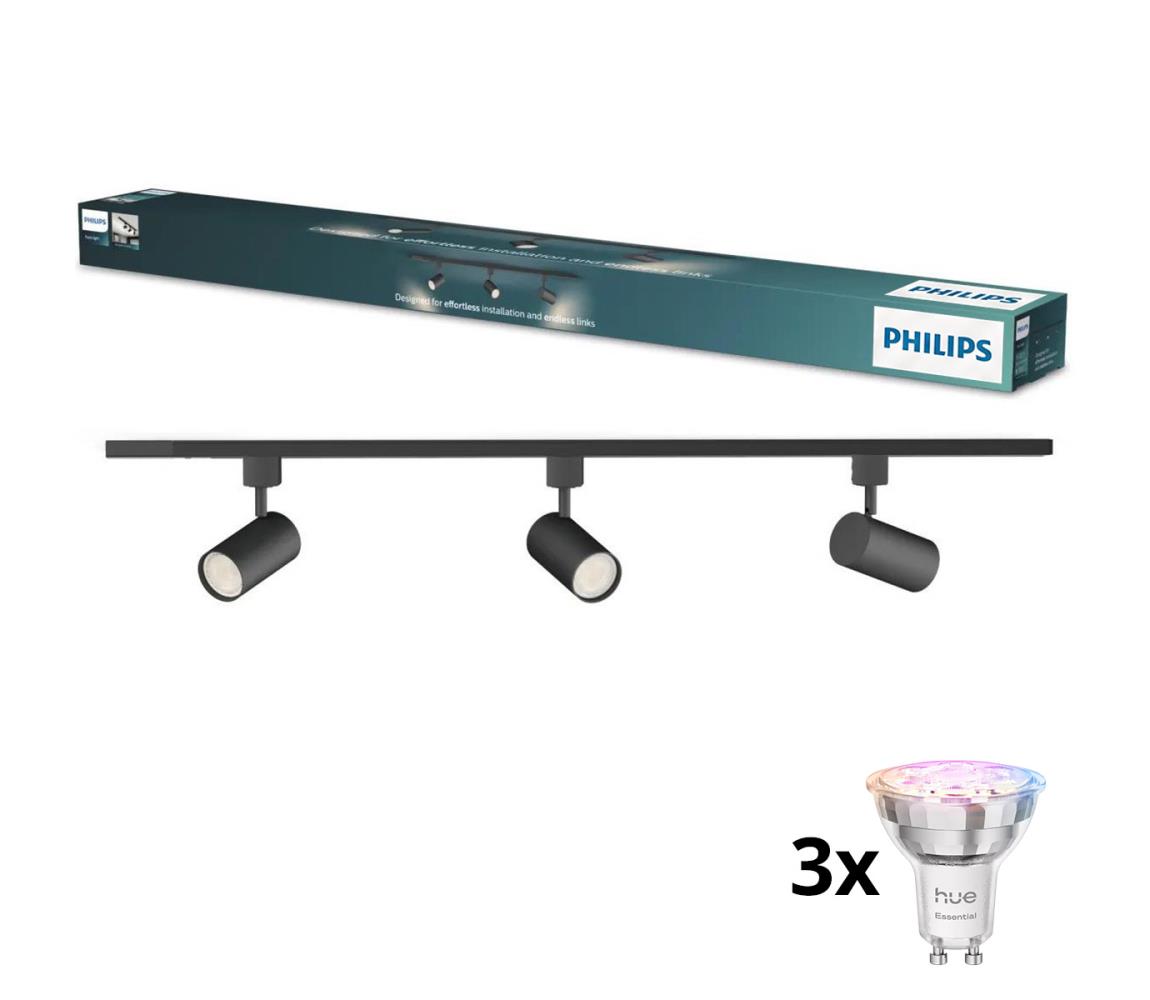 Philips - LED stmievateľné bodové svietidlo pre lištový systém EASYLINK 3xGU10/4,7W/230V 1m čierna P7613+3xP7029