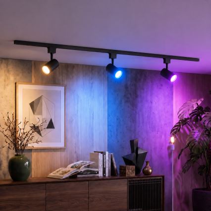 Philips - stmievateľné LED RGBW bodové svietidlo v lištovom systéme EASYLINK HUE 3xGU10/4,7W/230V 2200-6500K 1m čierne