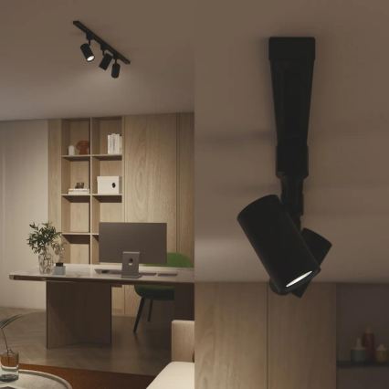 Philips - LED stmievateľné bodové svietidlo do lištového systému EASYLINK 3xGU10/6,2W/230V 2200-2700K 1m čierna