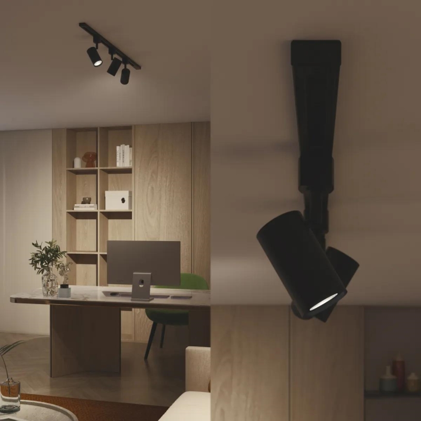 Philips - LED stmievateľné bodové svietidlo do lištového systému EASYLINK 3xGU10/6,2W/230V 2200-2700K 1m čierna