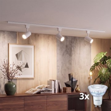 Philips - LED stmievateľné bodové svietidlo v lištovom systéme EASYLINK 3xGU10/7W/230V 2200-2700K 1m biela