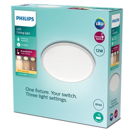 Philips - LED Stmievateľné kúpeľňové stropné svietidlo SCENE SWITCH LED/12W/230V IP44