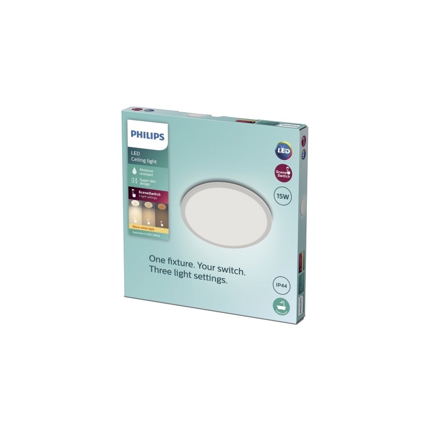Philips - LED Stmievateľné kúpeľňové stropné svietidlo SCENE SWITCH LED/15W/230V IP44 2700K