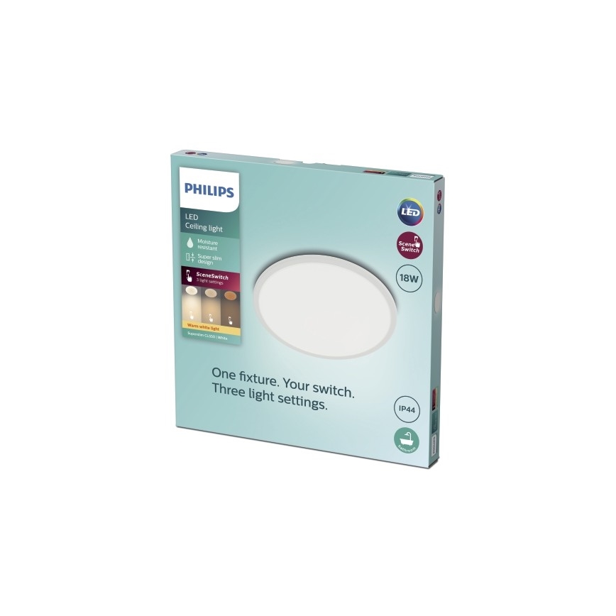 Philips - LED Stmievateľné kúpeľňové stropné svietidlo SCENE SWITCH LED/18W/230V IP44 2700K