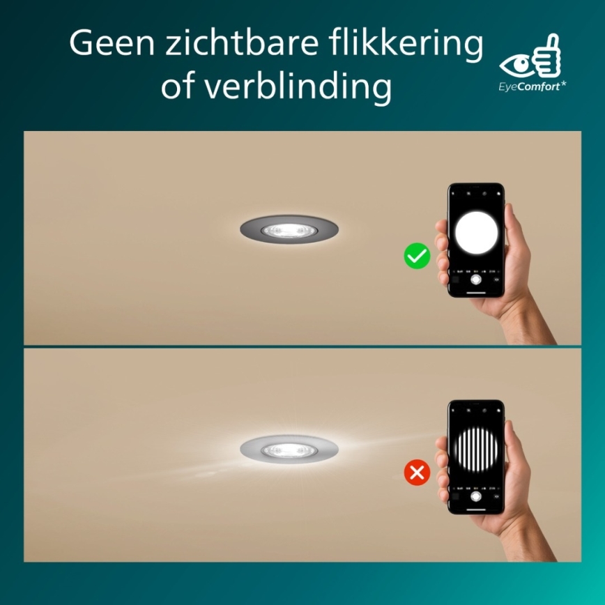 Philips - LED Stmievateľné zapustené stropné svietidlo CILANTRO LED/5W/230V 2700K čierne