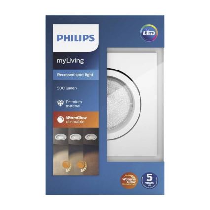 Philips 50391/31/P0 - LED Stmievateľné podhľadové svietidlo SHELLBARK Warm Glow 1xLED/4,5W/230V 2200-2700K