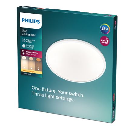 Philips - LED Stmievateľné stropné svietidlo CLEAR 1xLED/18W/230V 2700K