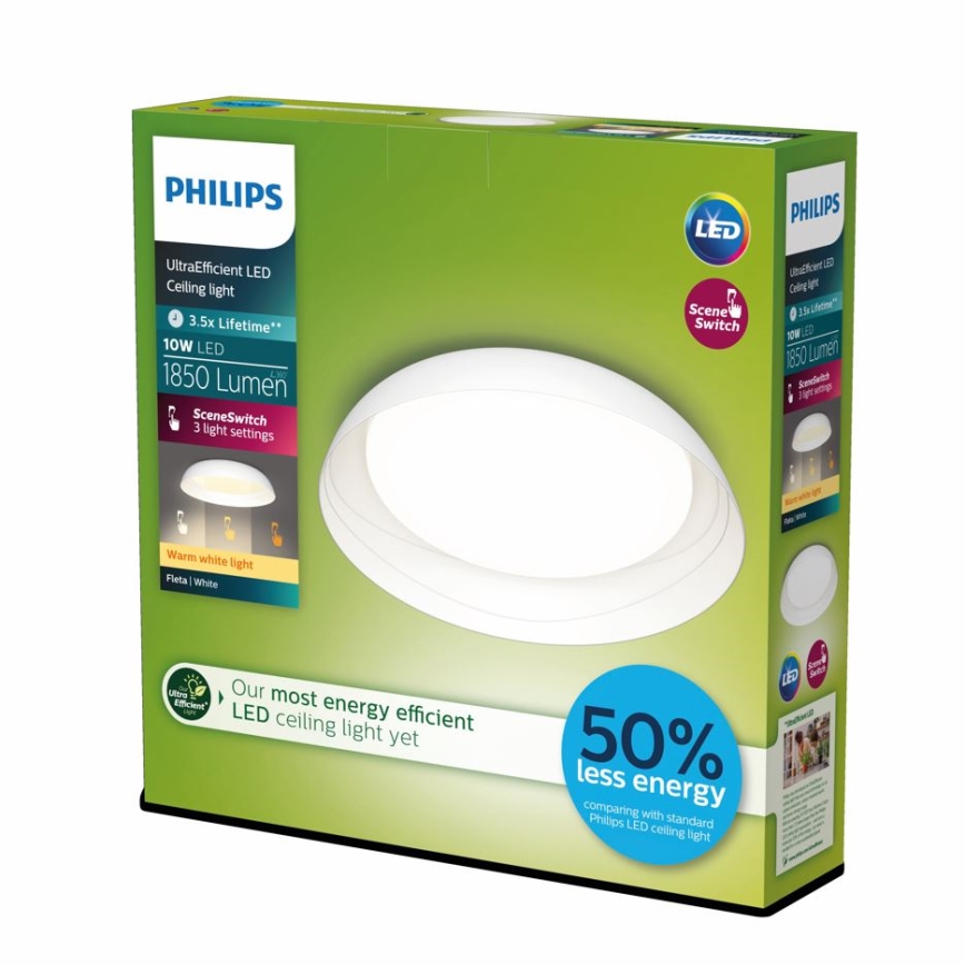 Philips - LED Stmievateľné stropné svietidlo FLETA SCENE SWITCH LED/10W/230V 2700K biela