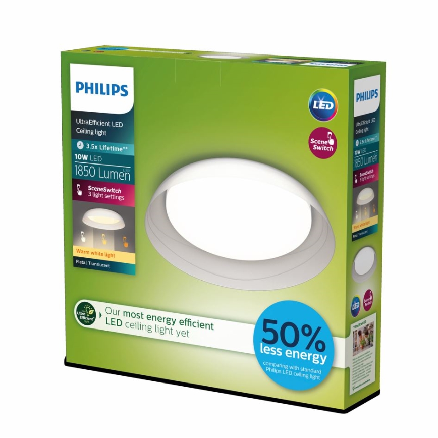Philips - LED Stmievateľné stropné svietidlo FLETA SCENE SWITCH LED/10W/230V 2700K číra