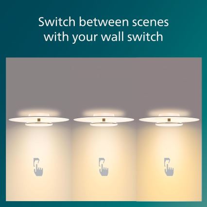 Philips- LED Stmievateľné stropné svietidlo SCENE SWITCH LED/30W/230V 2700K strieborná