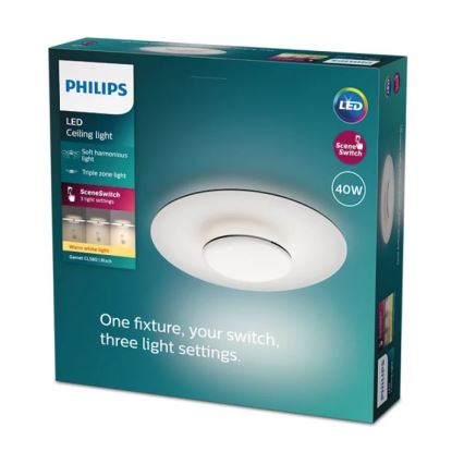 Philips- LED Stmievateľné stropné svietidlo SCENE SWITCH LED/40W/230V 2700K čierna