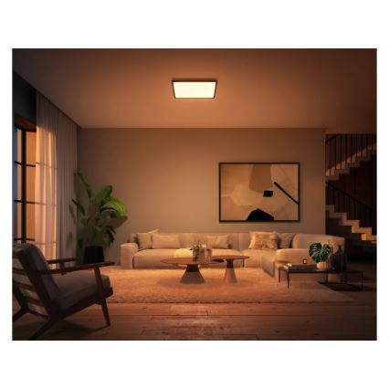 Philips - stmievateľné LED stropné svietidlo Hue AURELLE LED/39W/230V 2200-6500K 60x60 cm čierne